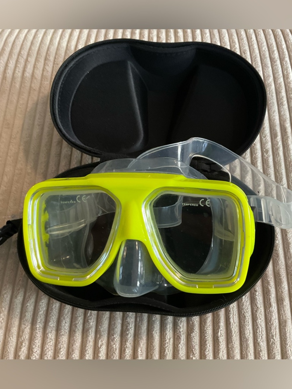 Amazon Women's Swim Mask in Neon Yellow with Clear Skirt